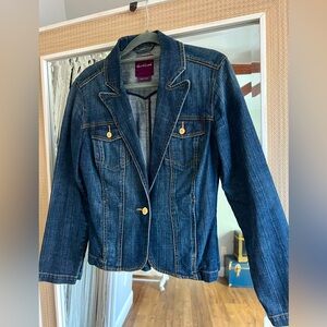 Women’s Jean jacket with gold and jeweled buttons